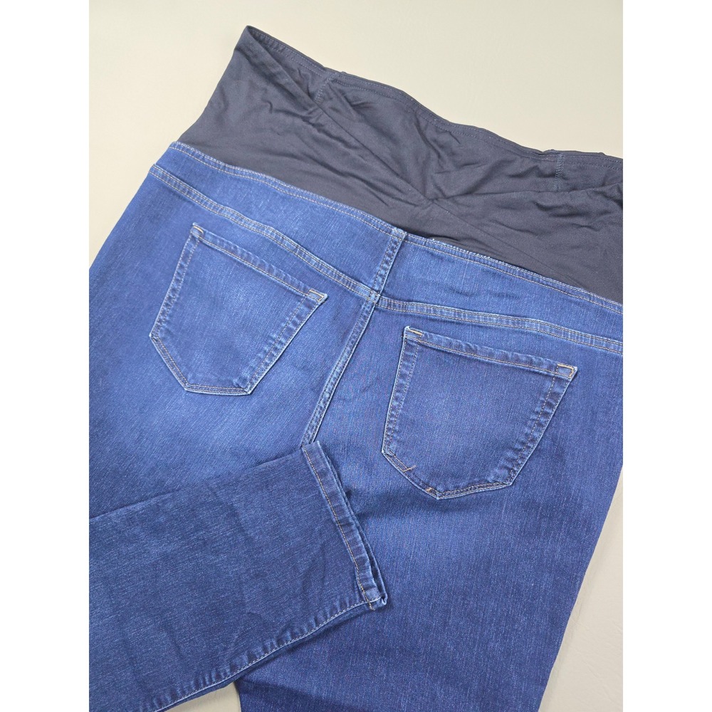 Isabel Maternity Ingrid & Isabel Skinny Jeans Dark Wash Blue 18/34R Over Belly